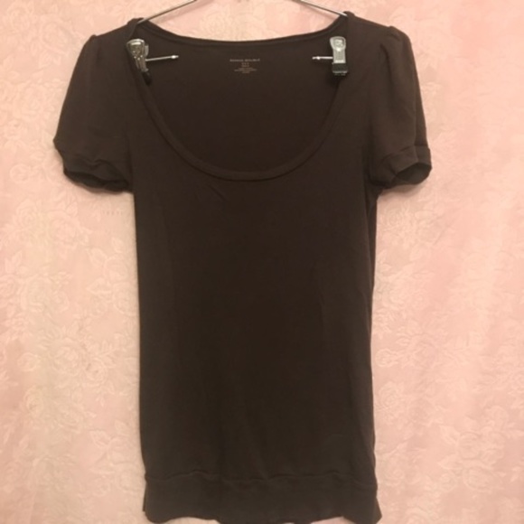 Banana Republic Brown Cap Sleeve Shirt M - Picture 1 of 3